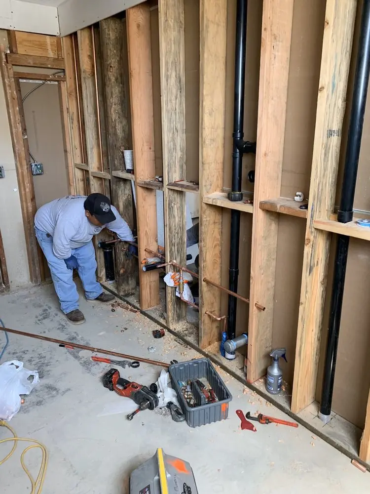 Commercial rough-in plumbing for Water Heater Replacement in Clayton Hill II